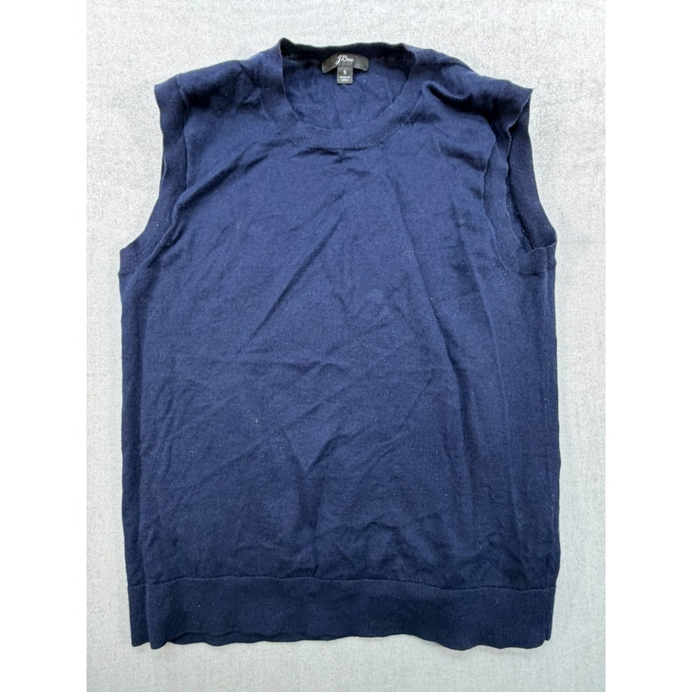J.Crew 100% Cotton Women Sleeveless Vest Navy Size Small